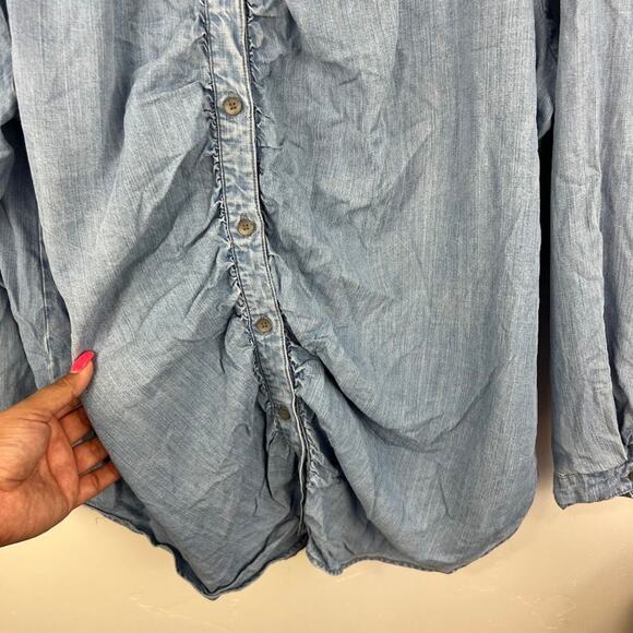 Cloth and stone chambray button up long sleeve tencel shirt womens size 2x - Picture 3 of 7